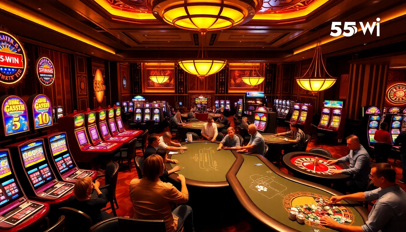 Experience the excitement at 555win with vibrant slot machines and thrilling casino action.