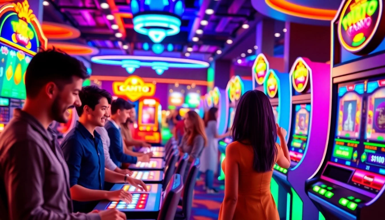 Les joueurs profitent d'une expérience de casino crypto captivante avec des machines à sous numériques.